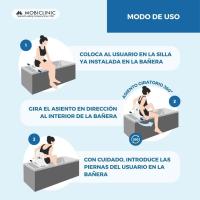 Silla de Baño Giratoria Lago Resistente al Agua, Anatómica, Para Personas Mayores con Discapacidad o Reducción de Movilidad - details 3