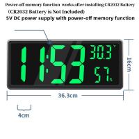 Reloj LED electrónico de pared Digital grande, temperatura y humedad, modo nocturno, mesa, 3 modos de visualización, 12/24H - details 1