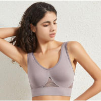 Women sports bra solid color fitness top gym yoga athletic tight workout soft brassiere padded - details 22