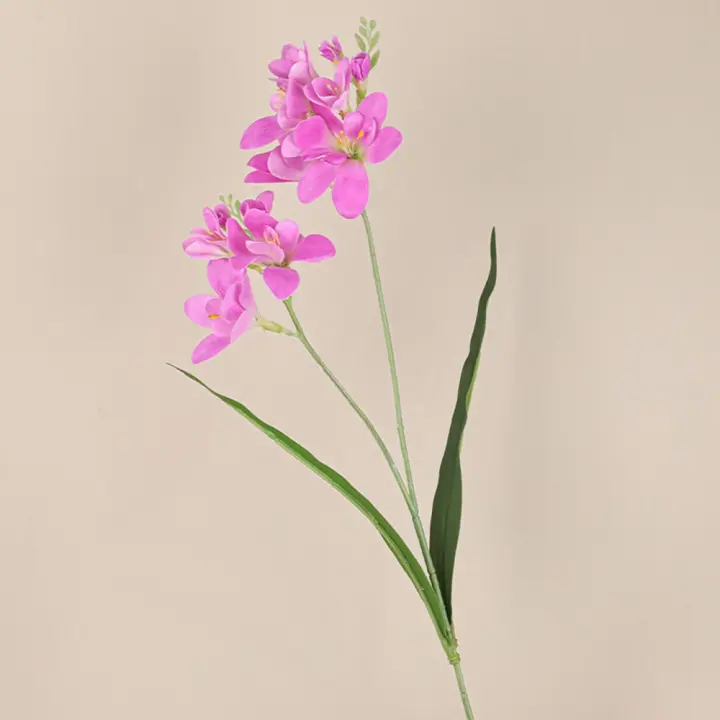 Nuevas flores artificiales de fresia de tacto Real, 64CM, flores falsas DIY, decoración del hogar, flores de seda sintéticas florales, decoración para sala de estar - 1