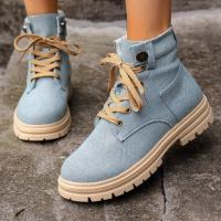Botas planas martin para mujer, zapatos con cordones, botas cortas, moda de otoño - details 0