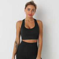 Nessaj-Sujetador deportivo sin costuras para mujer, Top corto de color sólido para yoga, ropa activa para gimnasio, chaleco deportivo - details 6