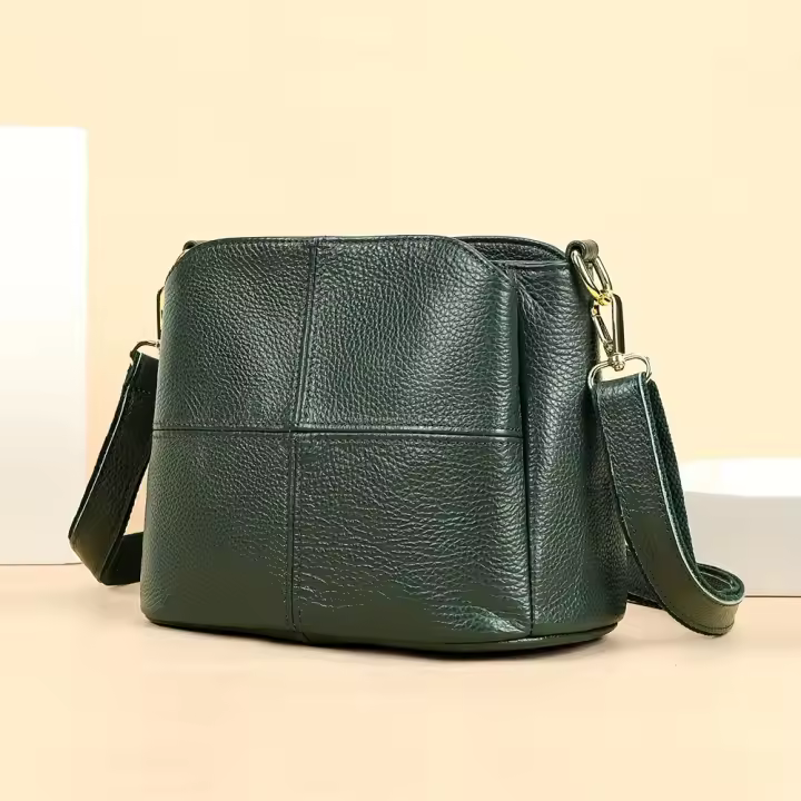 Bolso Cruzado de Cuero Genuino Bolso de Hombro de Piel de Vaca de Capa Superior - 1
