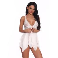 Camisón erótico con cuello en V profundo para mujer, lencería Sexy, ropa interior de encaje transparente, ropa de dormir Floral - details 2