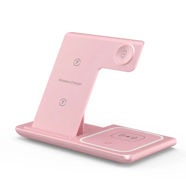 Cargador inalámbrico 3 en 1 para iPhone 16, 15, 14, 13, 12, 11, X, 8, Samsung S24, S23, S22, S21, Apple Watch 10, 9, 8, 7, 6, 5, 4, 3 SE, Airpods 2, 3, Pro samsung Galaxy buds - 1