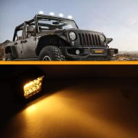 Coche LED luz de trabajo Pod 4 pulgadas 60W Punto de inundación Combo haz blanco amarillo estroboscópico Flash niebla lámpara de conducción para 4x4 todoterreno SUV ATV UTV - details 4