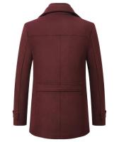Chaqueta de lana informal de negocios ajustada con un solo pecho de color sólido de invierno cortavientos de mezcla chaqueta cortavientos de lana para hombre chaqueta para hombre abrigo - details 12