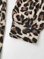 Conjunto de Moda Vintage para Mujer TRAFZA Blusa de Estampado de Leopardo con Cintura Alta y Pantalones Rectos Estilo de Primavera - details 7