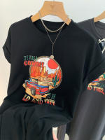 Camiseta de manga corta Retro americana para mujer, falda, vestido largo informal holgado de talla grande con abertura, novedad de verano 2025 - details 8