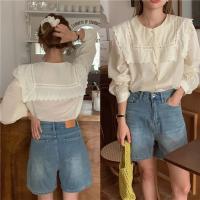 Blusa de verano para mujer, camisa de primavera, blusa para mujer, Blusas largas de gasa, informales, elegantes, Vintage, de manga larga, holgada de gran tamaño, blanca - details 18