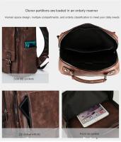 Mochila de cuero para hombre, bolso de negocios para ordenador portátil de 15,6 pulgadas, de gran capacidad, para viaje y colegio - details 6