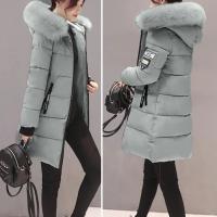 Moda mujer invierno algodón abrigo Parka grueso acolchado relleno con capucha longitud media cálido Zip Up Slim señora abajo abrigo largo - details 10