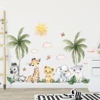 Pegatinas De Pared Para Habitación Infantil Animales De La Selva Africana Dibujos Animados Decoración Para Dormitorio Y Sala De Estar PVC - details 5