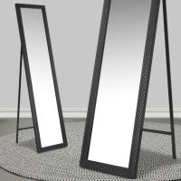 Espejo de Pie, de Cuerpo Entero, Marco de Plástico, Forma Rectangular de 37x157 cm, para Dormitorio, salón, Cuarto de baño, Pasillo Blanco o Negro (Blanco) - details 9