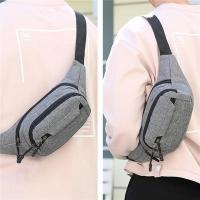 Cintura universal para hombres y mujeres Bolso cruzado de moda de color sólido - details 19