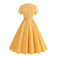 Vestido Retro de Cintura Alta con Botones de Frente Vestido de Swing Elegante para Mujeres - details 4