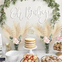 5 hojas artificiales de palma dorada, plantas tropil falsas para decoración para fiesta de boda en el hogar y el jardín - details 1