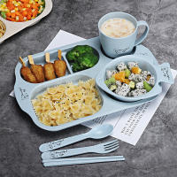 Juego de Platos y Cubiertos para Bebés y Niños de SLAIXIU Set de  6 Piezas de Cerámica con Diseño de Dibujos Animados para Entrenamiento de Alimentos y Cena - details 6