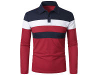 Polo de Golf para hombre, camiseta a rayas de manga larga con solapa, ropa deportiva transpirable, primavera y verano - details 20