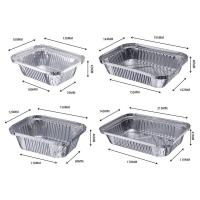 Bandeja Rectangular de papel de aluminio antiadherente, recipiente para alimentos de 130/410/700/750ml, bandeja para hornear desechable, 10 Uds. - details 0