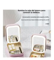 Bolsa de Almacenamiento para Cosméticos con Espejo LED de un Lado, Recipiente de Almacenamiento con Espejo Iluminable de Alta Elegancia y Ecológica, con Divisores y Diferentes Tonos de Luz - details 7