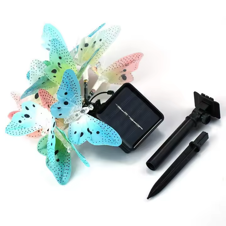 Cuerda de Luz Solar RXUNS Linterna de Hado de Mariposa de Fibra Óptica para Jardín, Patio, Césped - 1
