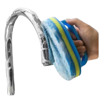 Cepillo de limpieza con mango y esponja, herramienta para lavar platos y ollas en la cocina, material PP, no electrónico. - 1