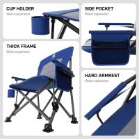 Silla de Camping Plegable 230KG Cargable Silla Plegable 62cm Anchura de Asiento con Bolsillo Lateral y Portavasos Silla Plegable de Gran Tamaño para Camping Exterior Balcón Jardín - details 46