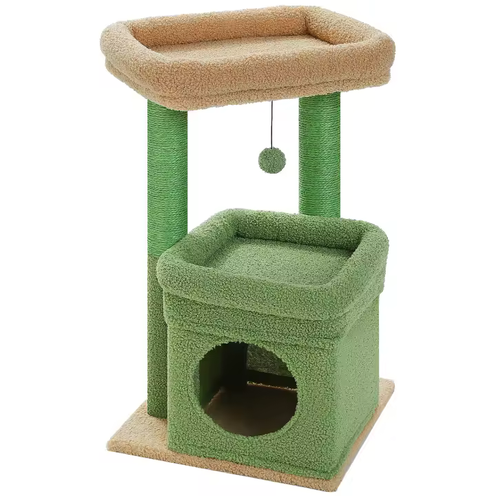 Árbol pequeño para gatos de interior con torre, condominio, poste rascador y rascador para gatos, ideal para el hogar de gatitos - 1