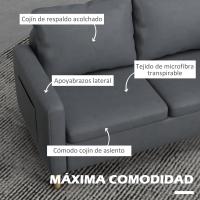 Sofá Moderno de Poliéster con 2 Bolsillos Azul Claro 200 kg de Carga Para Dormitorio Oficina - details 30