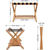 Soporte para Maleta Bambú Plegable con Estante Almacenamiento para Habitación Invitados, Dormitorio, Hotel, Resistente (Natural) - details 4