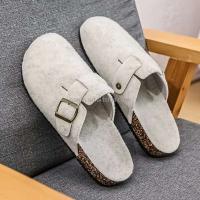 Nuevos zuecos de fieltro de alta calidad para mujer, zapatillas antideslizantes con hebilla a la moda para exteriores, talla grande 47, sandalias de marca de bajo precio - details 6