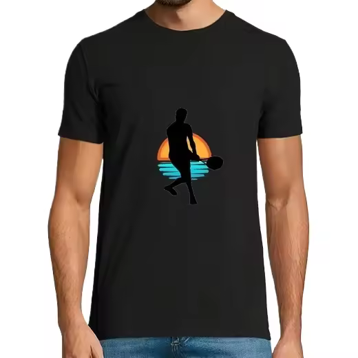 Pádel Playero y,Sol Radiante y Mar Azul,Camiseta de Pádel Divertido, ropa para exteriores - 1