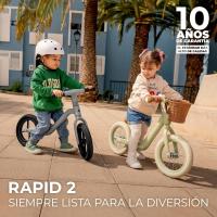 Bicicleta sin pedales rápida, bicicleta de equilibrio, partir a partir de 3 años, sólida, para niñas y niños, segura, ajustable, solo 3.7 kg, retro - details 1