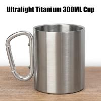 Taza de acero inoxidable de 220/300ml, gancho de mosquetón, mango portátil para caminata, taza para acampar, viaje, multifuncional, para acampar al aire libre, 1 Uds. - details 11