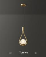 Lámpara Colgante De Cobre LED Para Interior Con Bombilla G9 De 7W Para Dormitorio Iluminación Colgante Para Pasillo Luz De Ceilidán Moderna Y Elegante - details 6