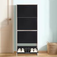 Mueble zapatero de 12 pares - Estantería de gran capacidad para vestíbulo o pasillo - (ancho) 60 x (profundidad) 24 x (alto) 80 cm - Madera clara blanca - details 26