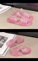 Zapatos de princesa de gelatina con suela blanda y punta abierta, zapatos de playa romanos huecos y transpirables - details 36