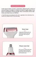 Maquinilla de afeitar eléctrica para mujer, kit de aseo recargable 4 en 1, para cara Afeitadora eléctrica, nariz, piernas y axilas - details 9