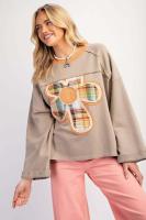 Sudadera Básica de Manga Larga para Mujer Cuello Redondo, Ajuste Suelto, Estilo Floral, Adecuada para Jóvenes - details 8
