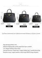 Bolso de mano de cuero genuino con patrón de lichi para mujer, Bolso grande de un hombro, capa superior, nuevo - details 1