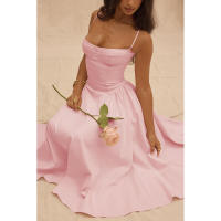 Vestido Largo Vintage de Verano 2025 Estilo de Corte Real con Cuello de Corazón Dulce - details 28