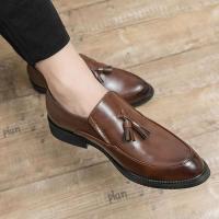 Zapatos formales de negocios a la moda para hombre con borlas, piel de vaca de suela suave, plantillas informales de malla de cuero para primavera y otoño - details 8