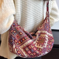 Bolso de hombro de lona de viento étnico para mujer, bolso de mensajero pequeño, bolsos de mano simples con cremallera, bolso de playa informal, nueva tendencia, 2024 - details 15