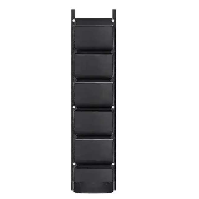 Bolsa vertical de fieltro montada en la pared, contenedor para cultivo de flores y verduras, máquina para plantar jardín interior y exterior, 6 bolsillos, - 1