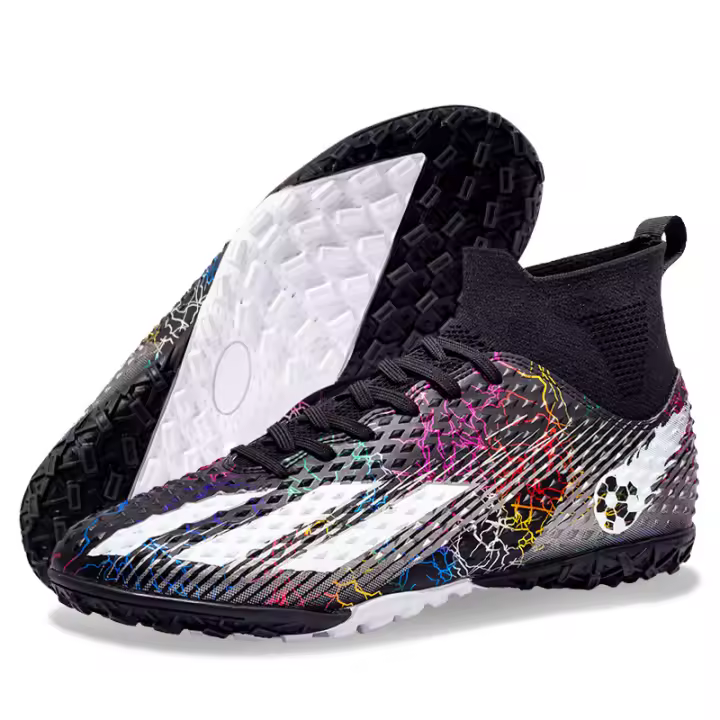Botas de fútbol profesionales para hombres, zapatos de fútbol FG/TF, tacos de tobillo alto para niños pequeños, zapatillas de fútbol de césped, zapatos de entrenamiento de Futsal - 1
