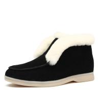 Botas de nieve de gran tamaño para mujer, zapatos de algodón, cálidos, de terciopelo, informales, de barril corto, a la moda, novedosas - details 2