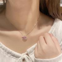Collar con Colgante de Circonio Cadena de Clavícula Planeta Rosa Corazón Moda - details 10