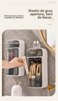 Organizador de cosméticos premium con soporte de pared giratorio de gran capacidad y tapa - details 5