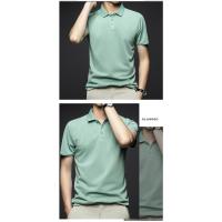 Polo de manga corta para hombre, camiseta transpirable y cómoda con cuello vuelto, color sólido, a la moda, novedad de verano - details 15